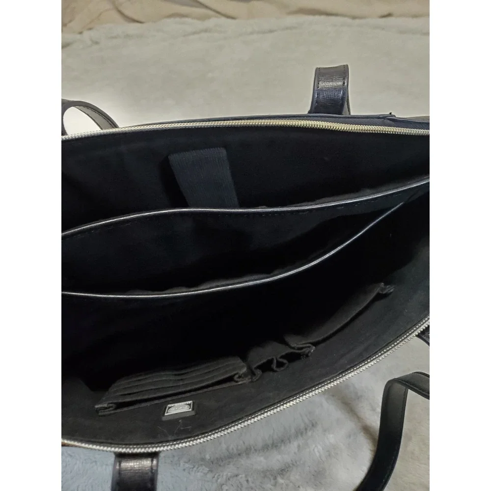 Kenneth Cole Reaction Black Laptop Computer Large Bag Tote Classic Minimalist